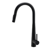 KYLINS Matt Black Pull Out Kitchen Sink Tap 2 Way Spout