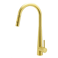 KYLINS Brushed Gold Pull Out Kitchen Sink Tap 2 Mode Spray