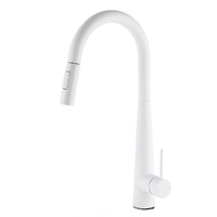 KYLINS Matte White 2 Mode Pull Out Kitchen Sink Mixer Tap Swivel Faucet