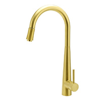 KYLINS Brushed Gold Pull Out Kitchen Sink Mixer Tap Flexible Spout
