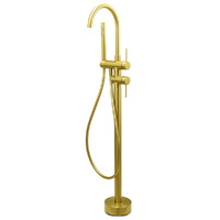 KYLINS Brushed Gold Free Standing Bath Tub Mixer with Handheld