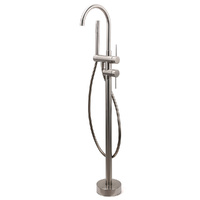 KYLINS Brushed Nickel Stainless Steel Free Standing Bath Mixer Tap with Handset