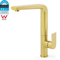 KYLINS Brushed Gold Round Kitchen Mixer Sink Tap Swivel Faucet WELS