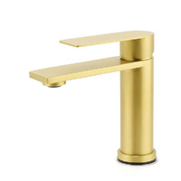 KYLINS Brushed Gold Short Square Basin Mixer Vanity Faucet WELS