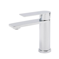 KYLINS Chrome Square Short Basin Mixer Tap with Flat Lever