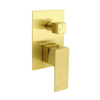 KYLINS Brushed Gold Square Shower Mixer 2 Way Diverter Set