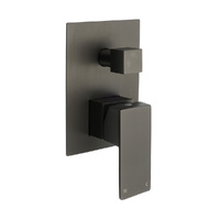 KYLINS Gun Metal Square Shower Mixer 2 Way Diverter Set