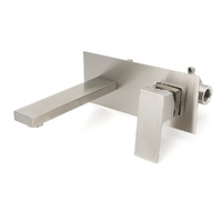 KYLINS Brushed Nickel Square Wall Mount Basin Mixer Vanity Tap