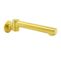 KYLINS Brushed Gold Round Wall Mounted Swivel Bath Spout