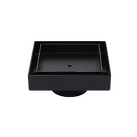 KYLINS 100mm Square Tile Insert Floor Drain Matt Black 50mm Waste