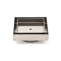 KYLINS 100mm Square Tile Insert Floor Drain Brushed 80mm Waste