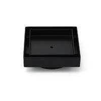 KYLINS 100mm Square Tile Insert Floor Drain Matt Black 80mm Waste