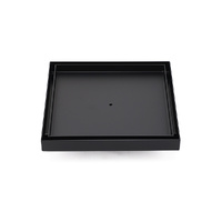KYLINS 200mm Square Tile Insert Floor Drain Matt Black 50mm Waste