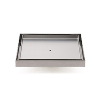 KYLINS 200mm Square Tile Insert Floor Drain Brushed Steel 50mm Waste