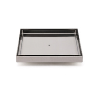 KYLINS 200mm Square Stainless Steel Tile Insert Floor Drain 80mm Waste
