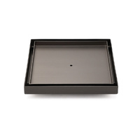 KYLINS 200mm Gun Metal Tile Insert Floor Drain Shower Grate 80mm Waste