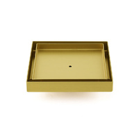 KYLINS 150mm Brushed Gold Tile Insert Floor Drain Shower Grate 50mm Waste