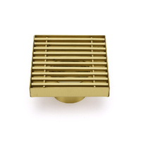 KYLINS Brushed Gold 100mm Square Strip Shower Floor Drain 50mm Waste