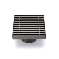KYLINS Gun Metal 100mm Square Stainless Steel Shower Floor Drain 50mm