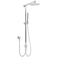 KYLINS Chrome 8" Round Rain Shower Head Handheld Sliding Rail Dual Set