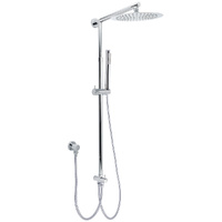KYLINS Chrome 10" Round Rain Shower Head Handheld Sliding Rail Set