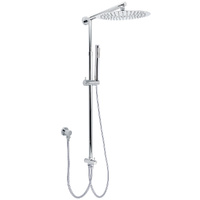 KYLINS Chrome 12" Round Rain Shower Head Handheld Wall Arm 2in1 Set