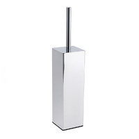 KYLINS Polished Chrome Square Toilet Brush Stainless Steel Holder Cup