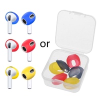 sets of earplugs for Airpods Pods 3 silicone ear caps Bluetooth compatible headphones Earplugs Ear cushions Ultra-thin anti-slip Blue red yellow Blue 