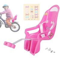 Doll Stroller Seat for Doll, Children's Bicycle Doll Seat with DIY Decals for Decoration PINK