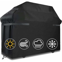 Grill Cover Waterproof Protection Windproof, tear-proof cover with straps and storage bag (145x61x117cm)--