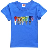 Sprunki T-shirt for boys kids Sprunki sweatshirt for fans gift figure printed toddler t-shirts Sprunki Merch Student tops Blue—max Blue 130cm