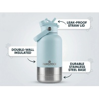 Pawstock 3-in-1 Insulated Dog Water Bottle 1L Aqua