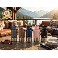 Pawstock 3-in-1 Insulated Dog Water Bottle 1L Grey