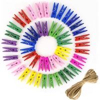 150 Pieces Mini Wall Clips Tapestry for Photo Picture Hanging Craft Office Home Poster Paper Flag Hangers Strong Springs Small Clothes Pin Natural Woo