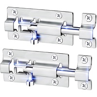 2 Pack Barrel Bolt Latch, 3 Inches Slide Latch Lock, Thickened Stainless Steel Sliding Locks for Door, Brushed Finish Sliding Bolt Lock Latches with 1