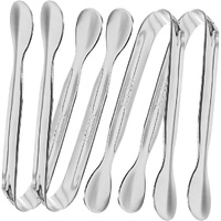 4 Pcs Ice Tongs Sugar Cubes Tongs, Mini Serving Tongs, 304 Stainless Steel, Silver, 4.33 x 0.63 inches