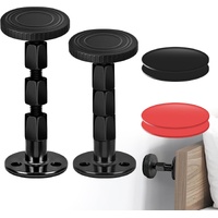 2pcs Adjustable Headboard Stopper- Bed Stoppers for Headboard with Free Furniture Pads, Anti-Shake Tool for Cabinets and Sofas, 1.18-4.13in (Black)