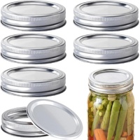 12pcs Canning Lids with Rings for Ball, Split-Type Ball Jar Lids Rings, Leak Proof Canning Lids for Regular Mouth Ball Jar Food Storage- Silver