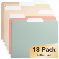 - File Folders, 18 Pack, Vintage Colors, 1/3-Cut Tab, File Folders Letter Size, Colored File Folders, Office File Folder