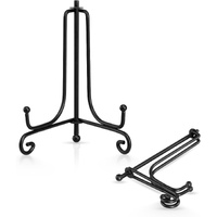 (4 pack)Iron Display Stand, Black Iron Easel Plate Display Photo Holder Stand, Displays Picture Frames, Decorative Plates, Tablets and Art 4 Inch