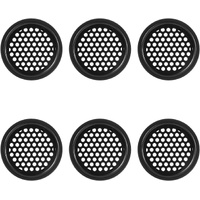 Soffit Vents Round Vent Cover, 6 Pcs 53mm/ 2inch Air Vents Stainless Steel Black Soffit Louver Vent Mesh Hole for Kitchen Bathroom Wardrobe Cabinet