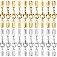20 Pieces Fold Over Cord Ends Cord Crimp Tips, Copper Jewelry Connector Clasp Caps for Leather Cords, Ribbon, DIY Bracelets Necklace Jewelry Making, 3