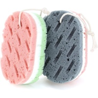 2 Pcs Bath Sponge, Deep Cleansing Body Loofah Sponge for Women Men, Large Size 3 Colors Foam Loofah for Gentle and Deep Exfoliation