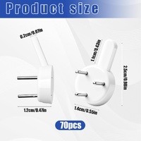 70PCS Non-Mark Hooks - Plastic Non-Trace Wall Picture Hooks - Photo Frame Traceless Hook Invisible Concrete Nail Hard Hardwall Hanger for Concrete Wal