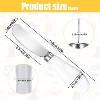 2 Pack Stainless Steel Butter Spreader Knife, Cheese Spreader Knives Porcelain Handle Butter Spreader Small Butter Knife Cheese Spreaders for Appetize