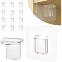 12 Pcs Punch Free Shelf Support Pegs Self Adhesive Shelves Clips Shelf Pegs for Shelves No Drill Shelf Bracket Holders Pin for Kitchen Cabinet Book Sh