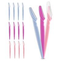 12 Pieces Eyebrow Razor for Women Face Razors Dermaplaning Tool Trimmer Facial with Safety Cover Multipurpose Hair Removal Shaver Precision Men Profes