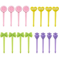 16 Pcs Fruit Picks for Kids Food Bento Lunch Box Cute Animal Toothpicks Accessories Toddler Mini Dinosaur Cartoon Forks Reusable