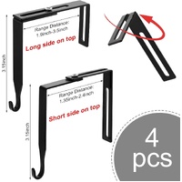 Amylove 4 Pcs Adjustable Cubicle Hanger Universal Partition Metal Cubicle Hooks Door Hanger, Adjusted to Fit Panels with 1 3/8 Inch to 3 1/2 Inch Thic