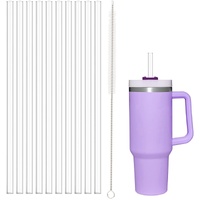 10 PCS Straw Cleaner Brush and 10 Pcs Replacement Straw for Stanley Cup 40 oz 30 oz 64 oz Tumbler